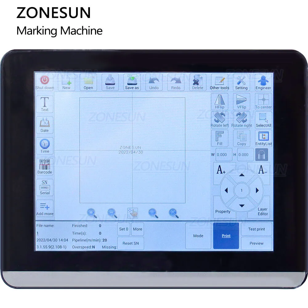 ZS-LMC1 Automatic PET Bottles QR Code Date Laser Coding Machine Printer CO2 Laser Marking Machine For Filling Line